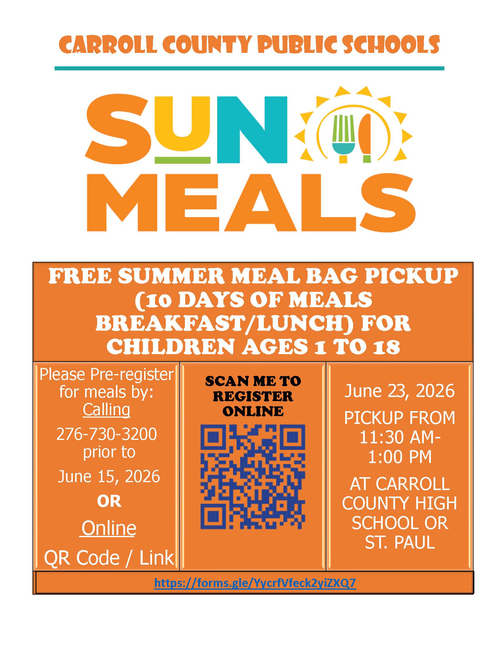 10 DAY MEAL BAG PICKUP